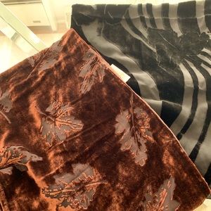 2 rayon/silk scarves